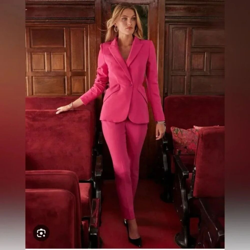 White House Black Market WHBM Editor Blazer - Hot Pink 10 - Picture 2 of 7